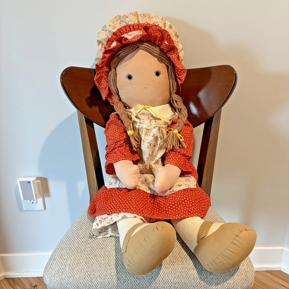 Giant Vintage Knickerbocker 34" Holly Hobbie "Carrie" Rag Doll, 1970s RARE size